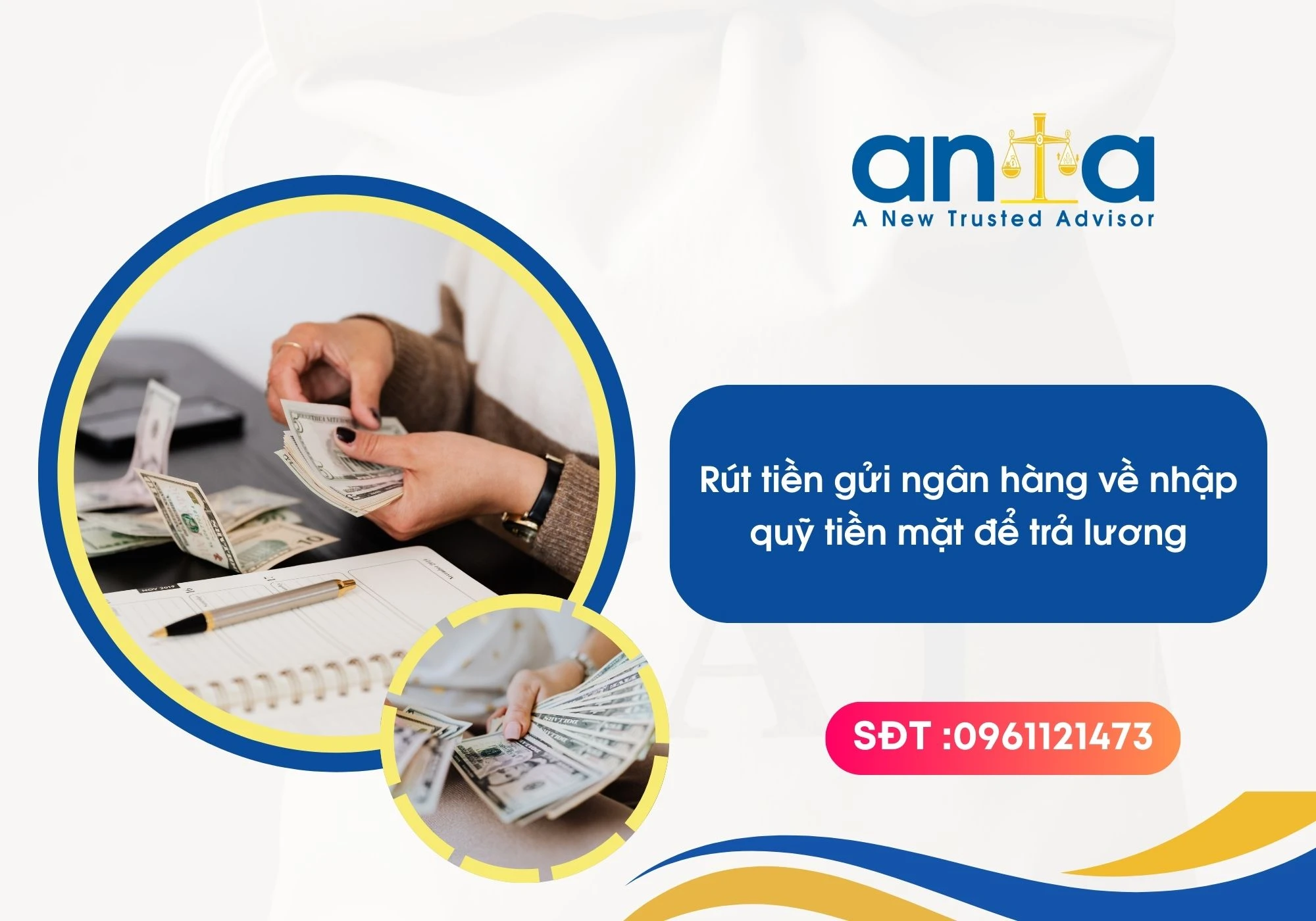 Rút tiền gửi ngân hàng về nhập quỹ tiền mặt để trả lương